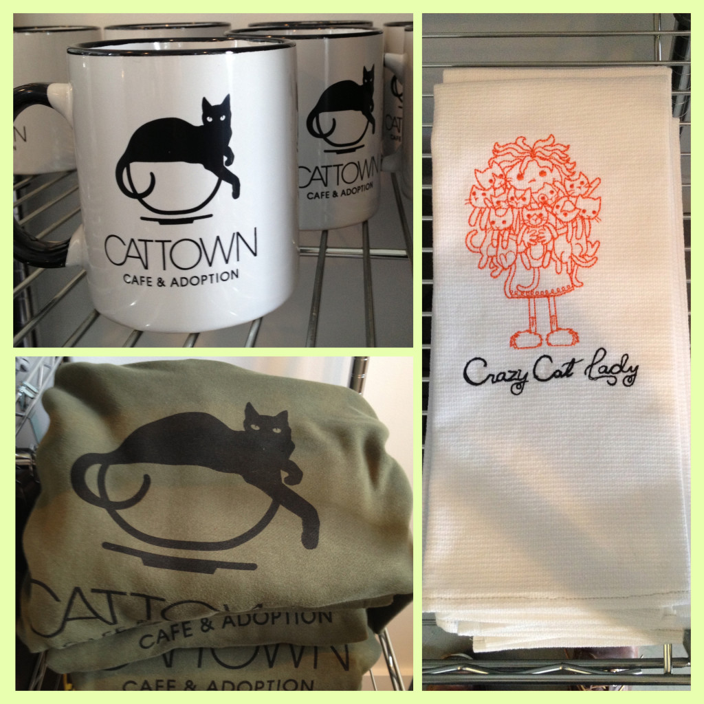 Of course you have to have goodies to buy and take home to remember your trip at Cat Town! I could do with the Crazy Catlady towels though! Adam....!