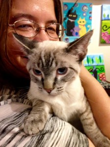 Amy Eckert with cat Oscar