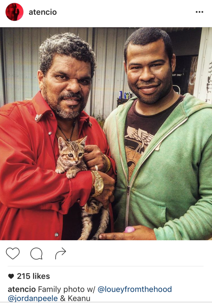 Keanu kitten with Jordan Peele and @Loueyfromthehood