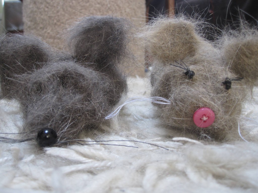 crafting mice out of cat hair