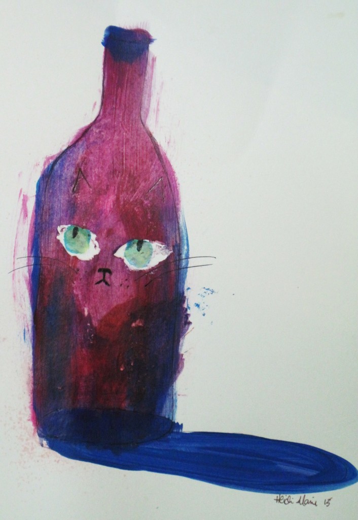 wine bottle cat
